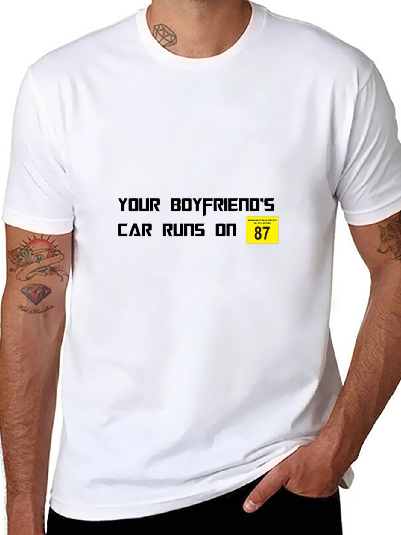 Your Boyfriends Car Runs on 87 T-Shirt - Black