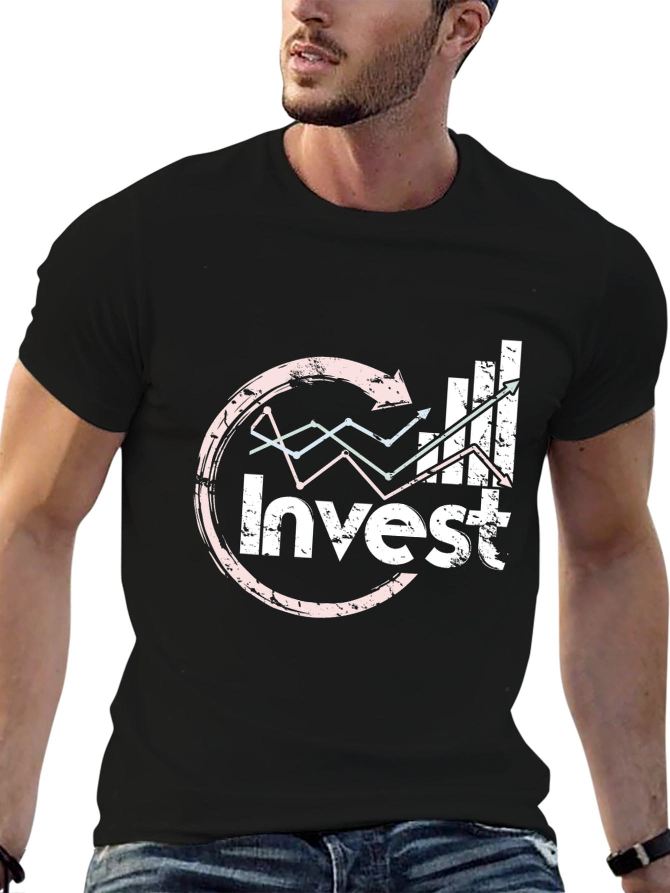Invest Black Graphic Tee