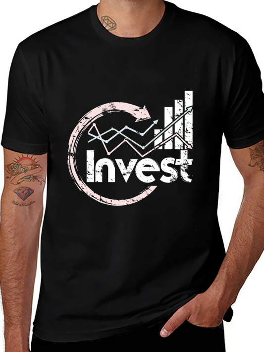 Invest Black Graphic Tee