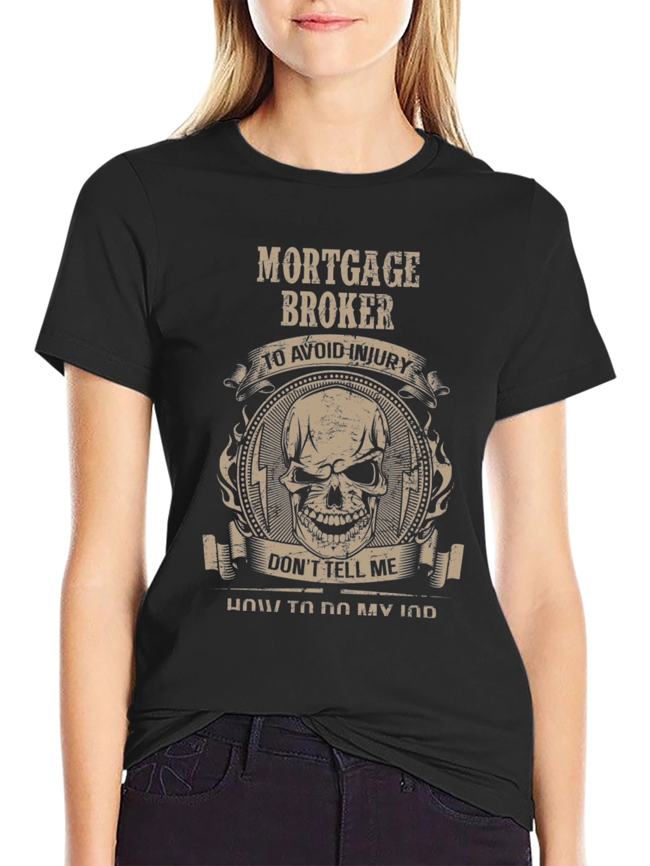 Mortgage Broker Skull Graphic T-Shirt