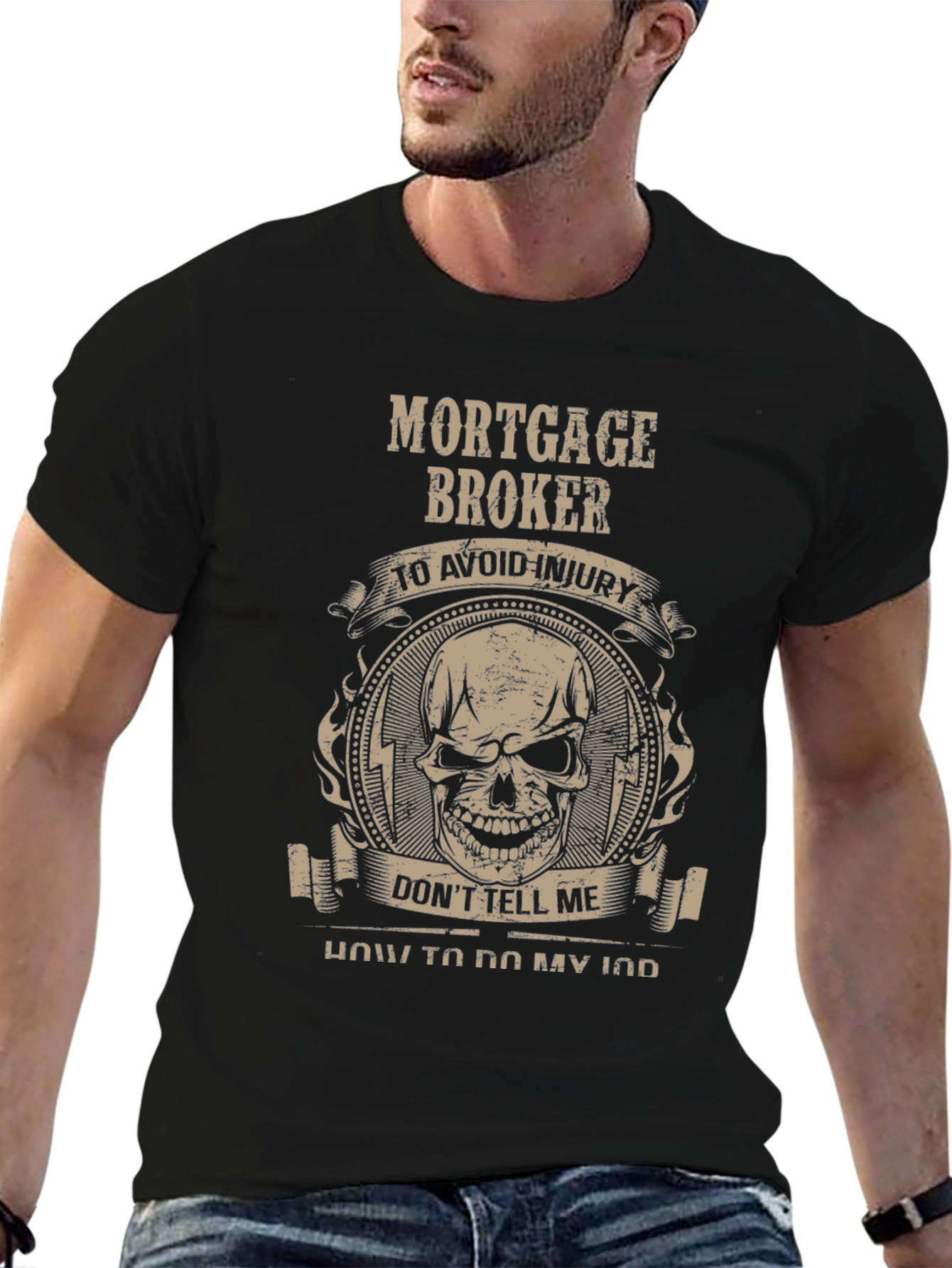 Mortgage Broker Skull Graphic T-Shirt