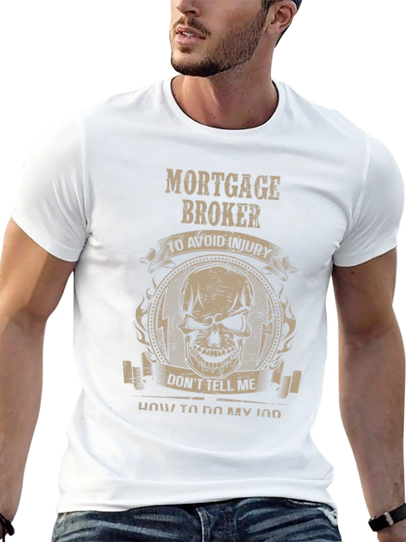 Mortgage Broker Skull Graphic T-Shirt