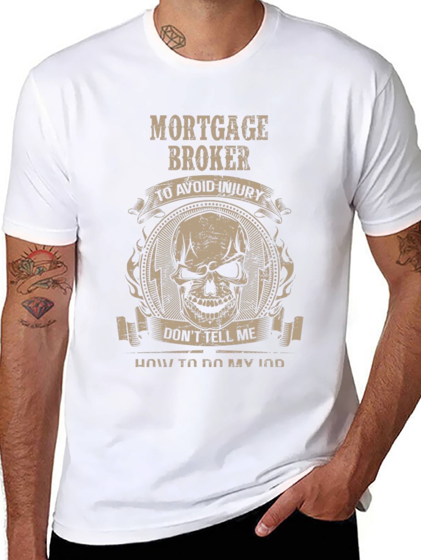 Mortgage Broker Skull Graphic T-Shirt