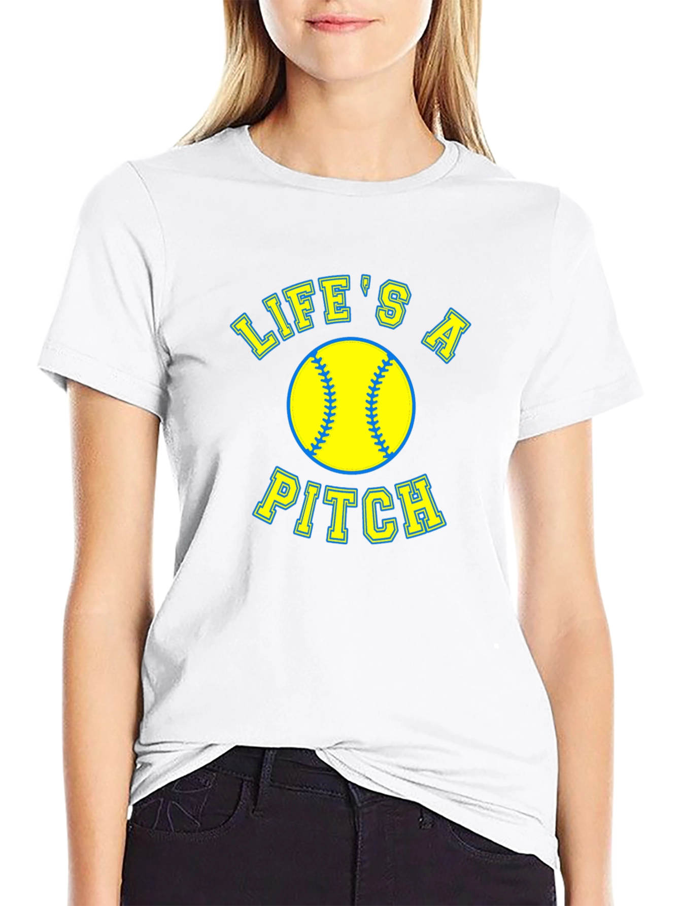 Lifes a Pitch Softball Graphic T-Shirt