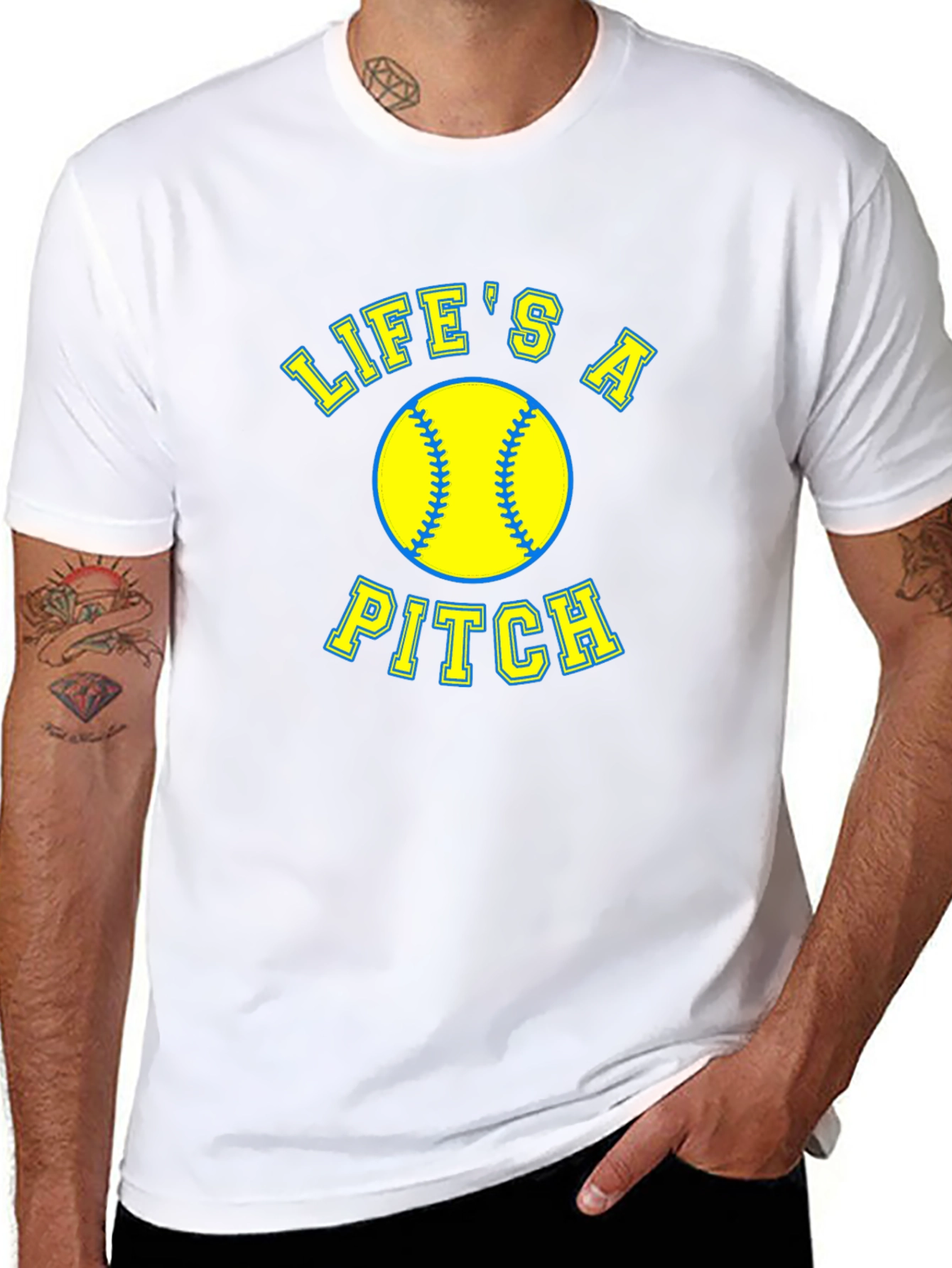 Lifes a Pitch Softball Graphic T-Shirt