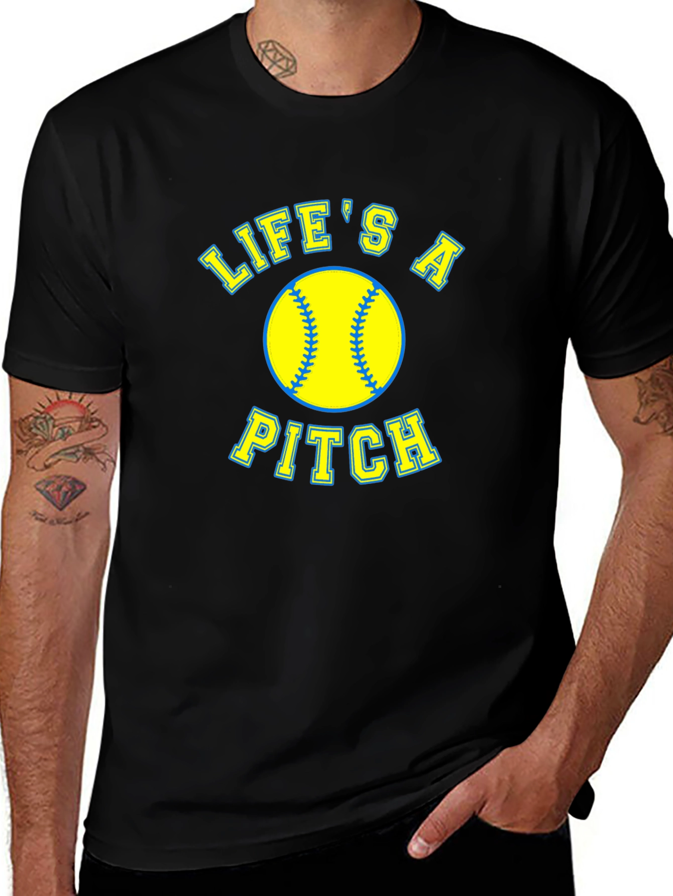 Lifes a Pitch Softball Graphic T-Shirt