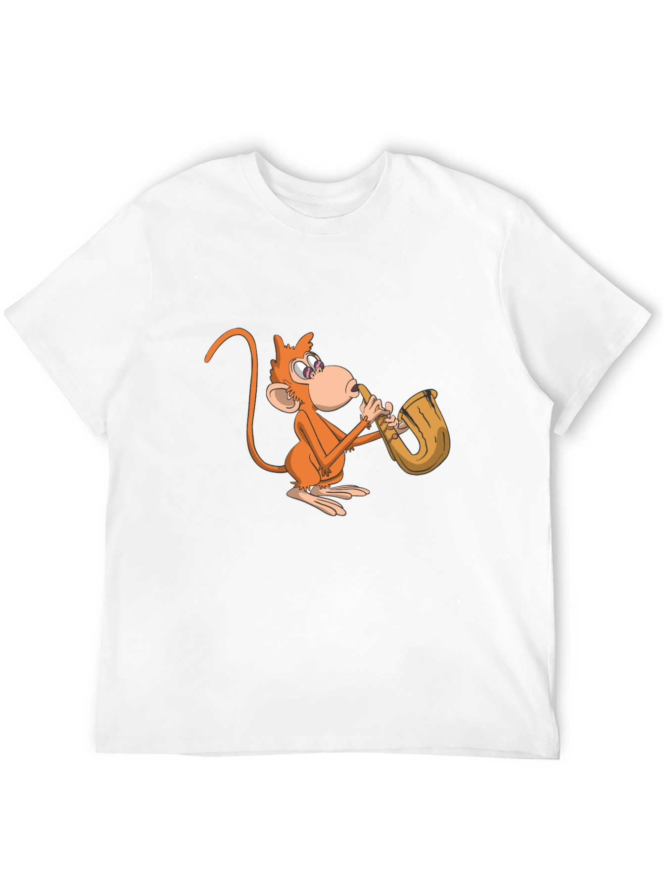 Monkey Saxophone Graphic Tee - Black Casual Shirt