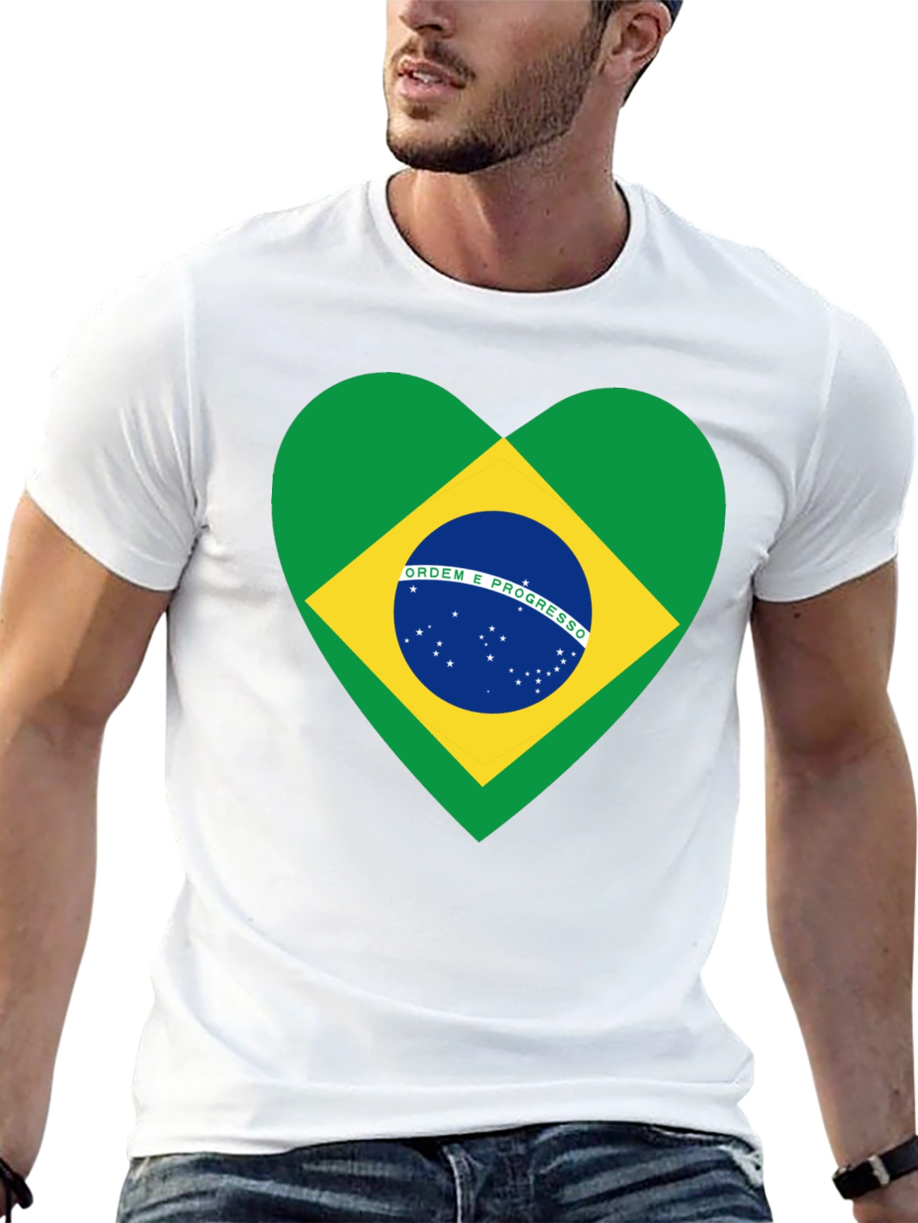 Brazil Flag Heart T-Shirt