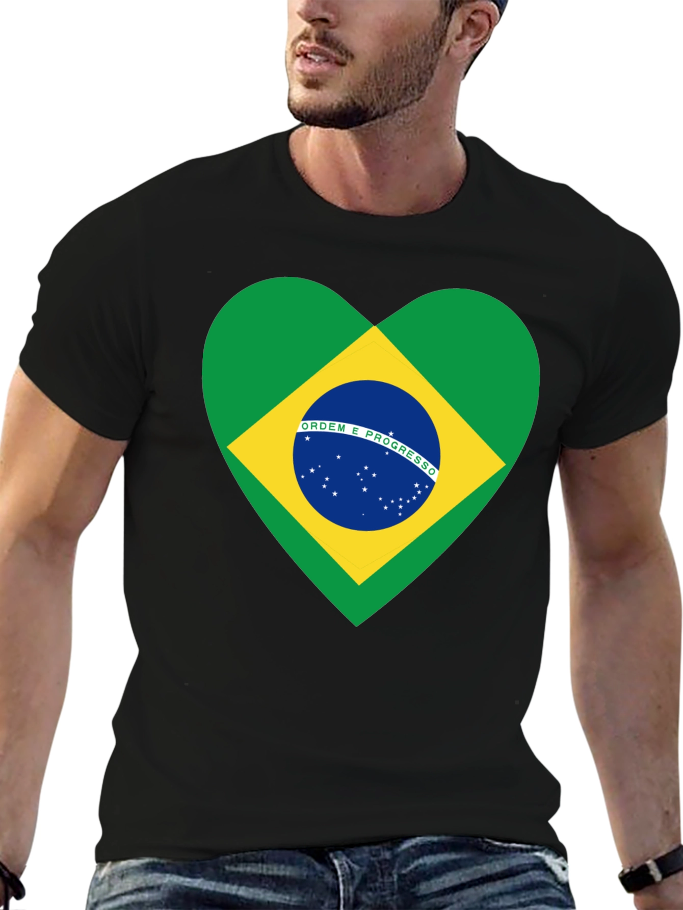 Brazil Flag Heart T-Shirt