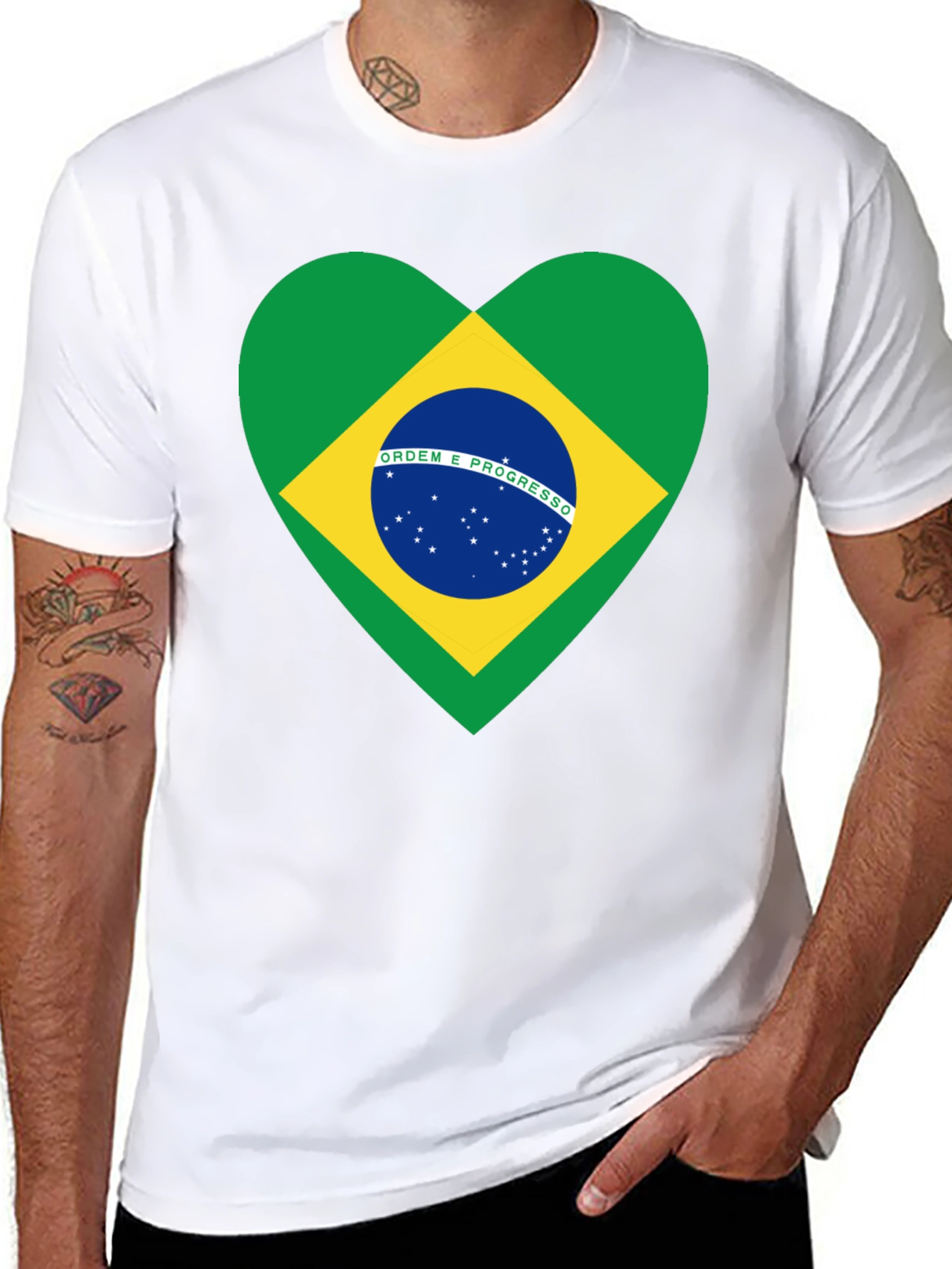 Brazil Flag Heart T-Shirt