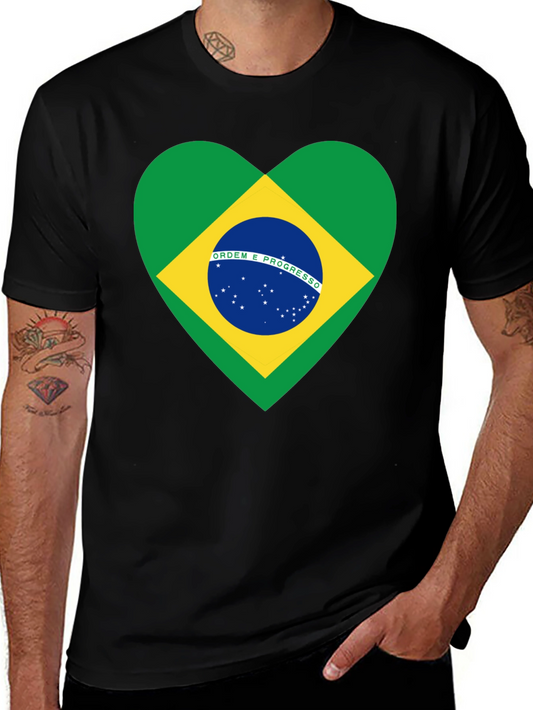 Brazil Flag Heart T-Shirt