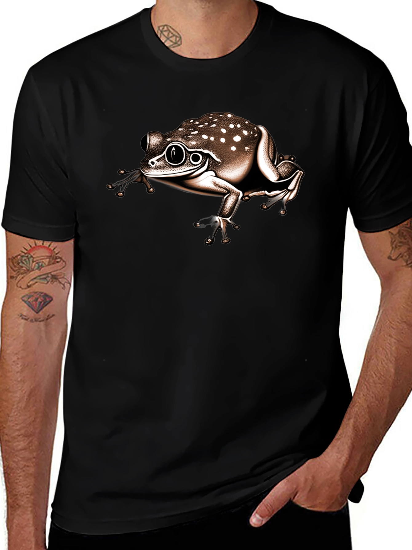 Frog Graphic Tee - Stylish Mens Black T-Shirt