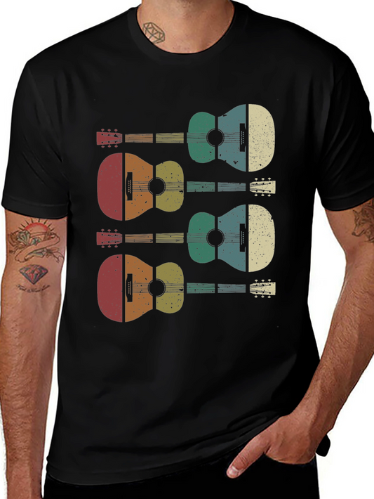 Retro Guitar T-Shirt - Vintage Music Lover Tee