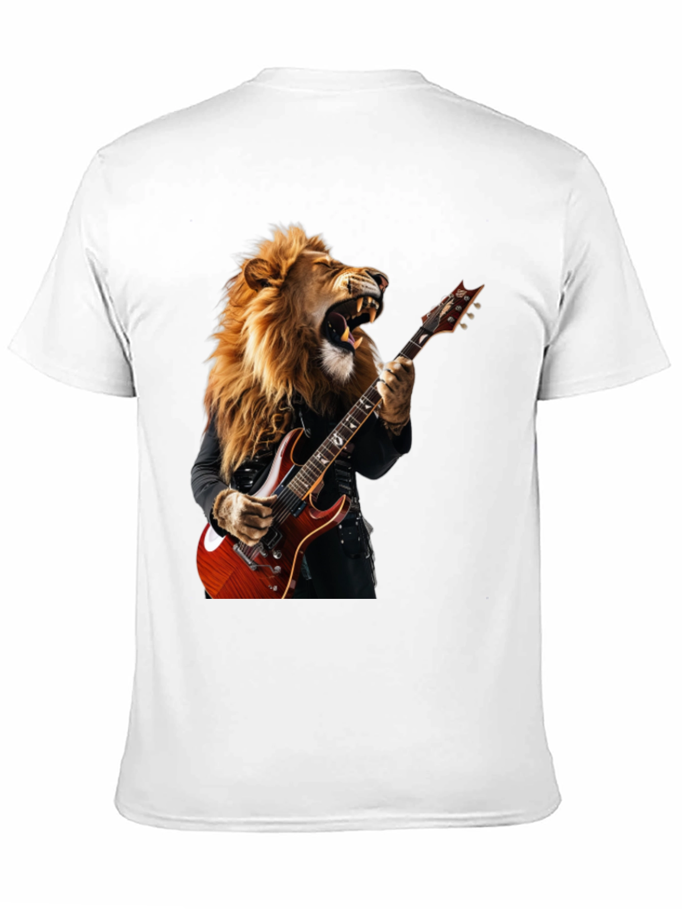 Lion Guitarist Graphic Tee - Rock Star Style T-Shirt