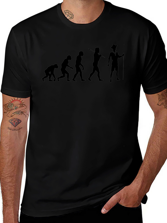 Evolution of Man Hiking Black T-Shirt