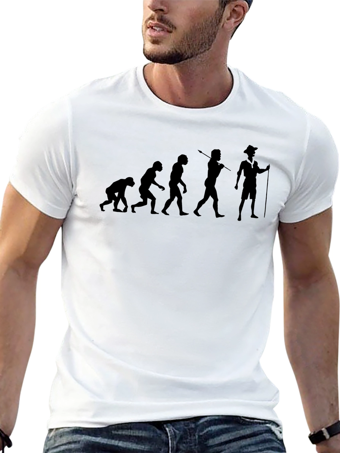 Evolution of Man Hiking Black T-Shirt