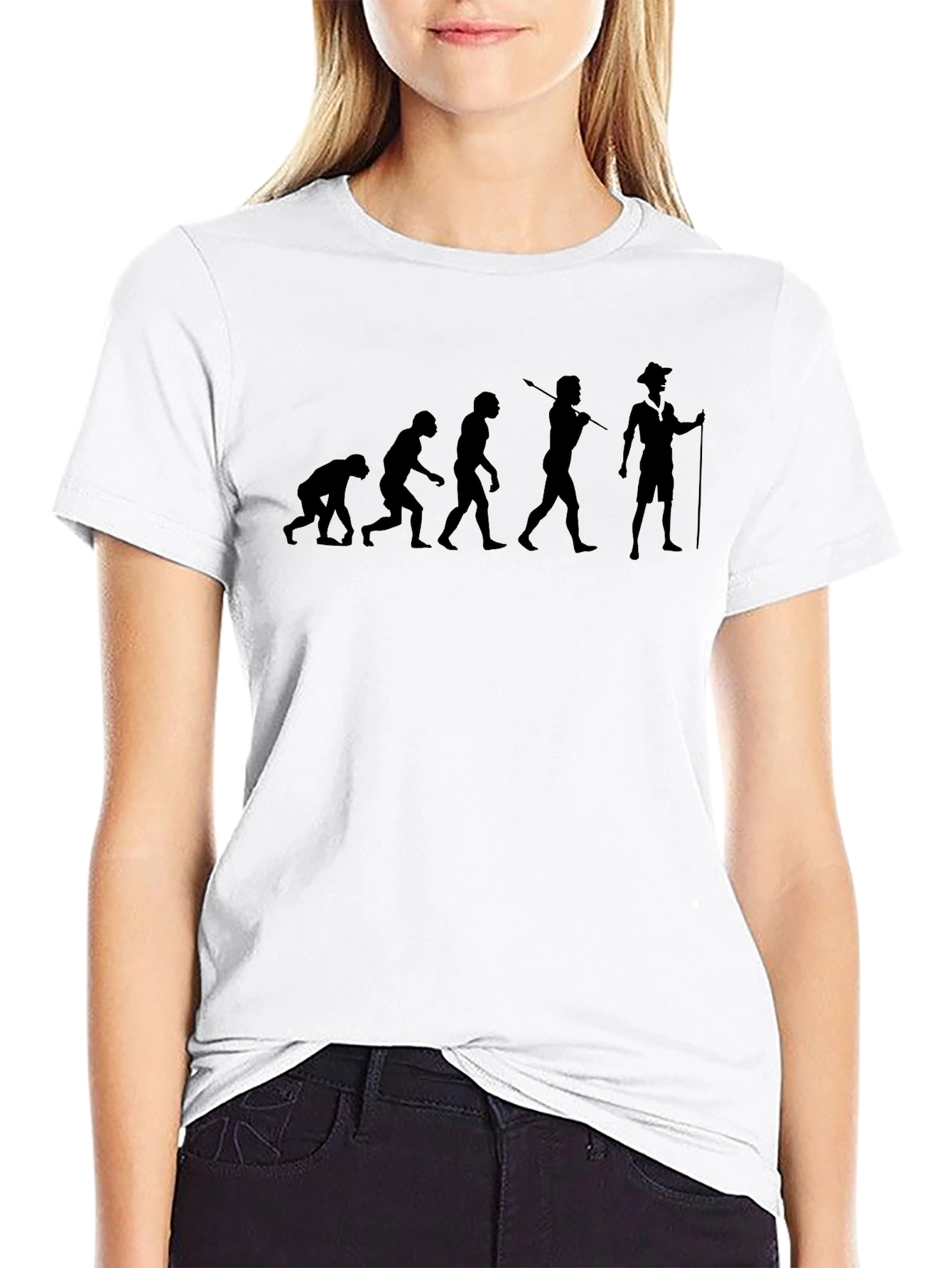 Evolution of Man Hiking Black T-Shirt