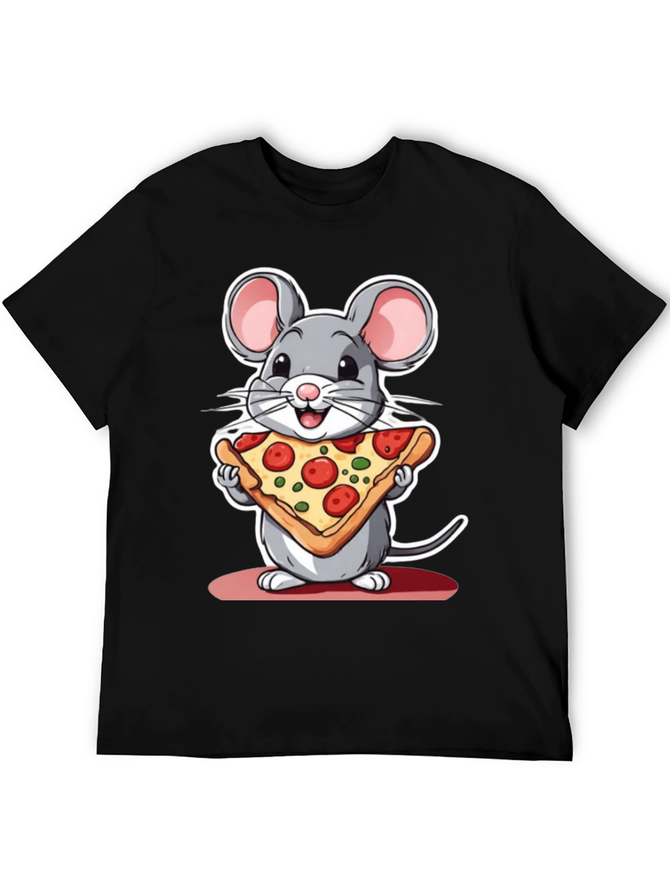 Cartoon Mouse Pizza Graphic Tee