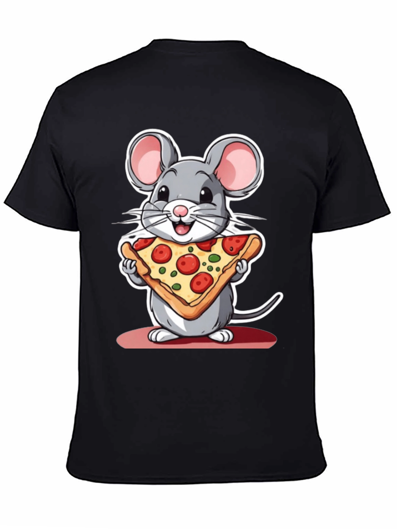 Cartoon Mouse Pizza Graphic Tee