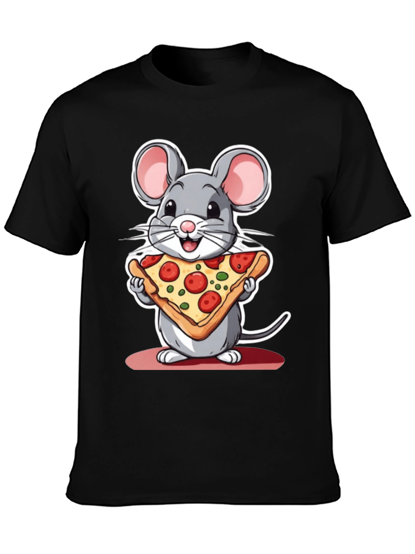 Cartoon Mouse Pizza Graphic Tee