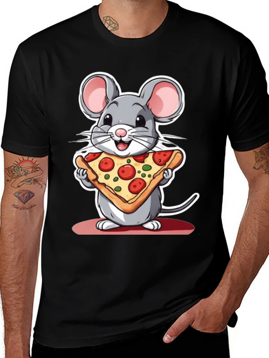 Cartoon Mouse Pizza Graphic Tee