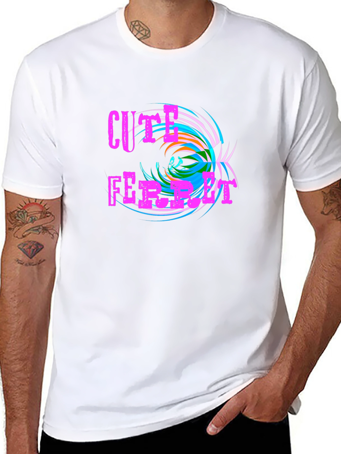 Cute Ferret Graphic T-Shirt - Funky Design