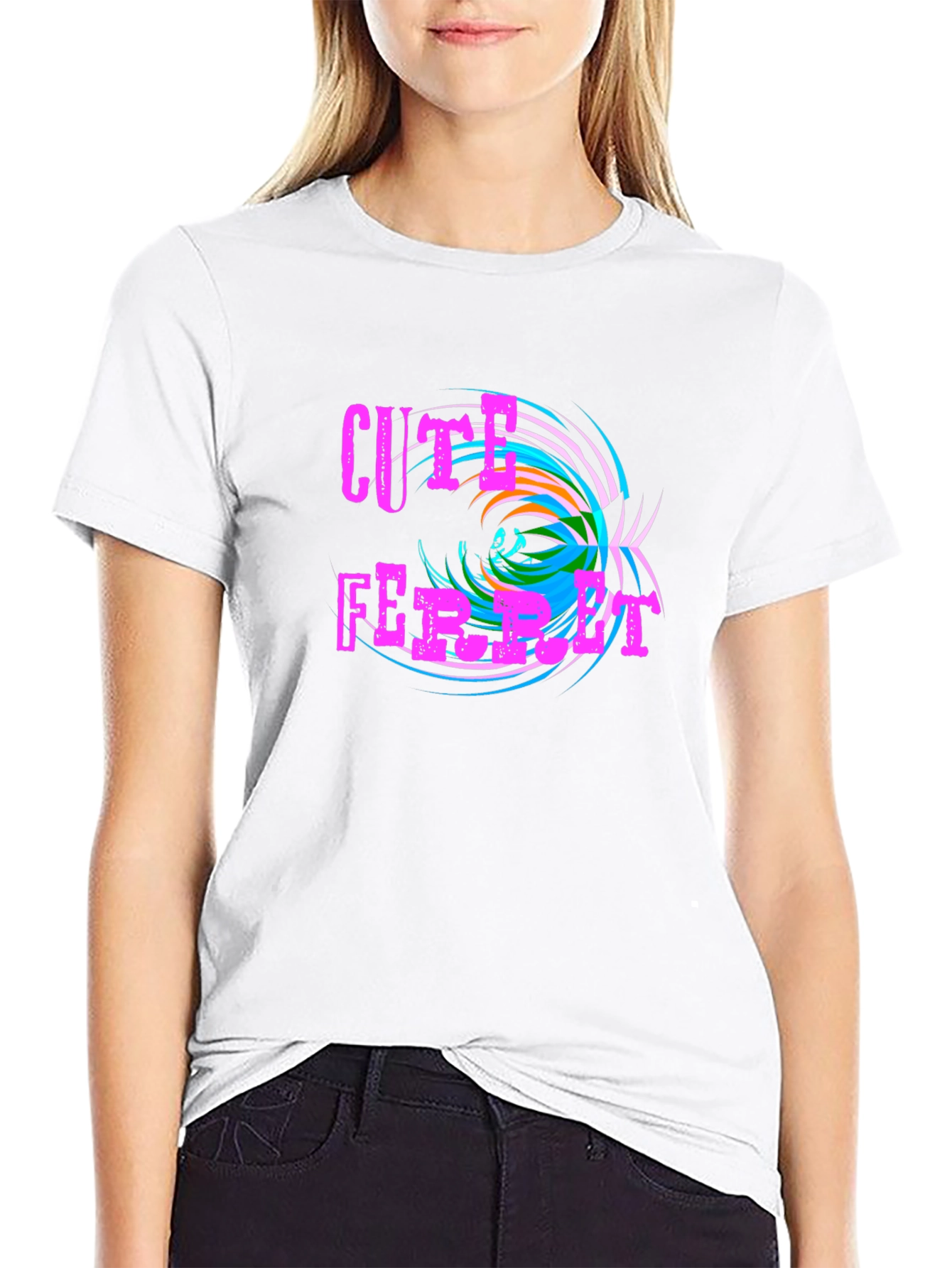 Cute Ferret Graphic T-Shirt - Funky Design