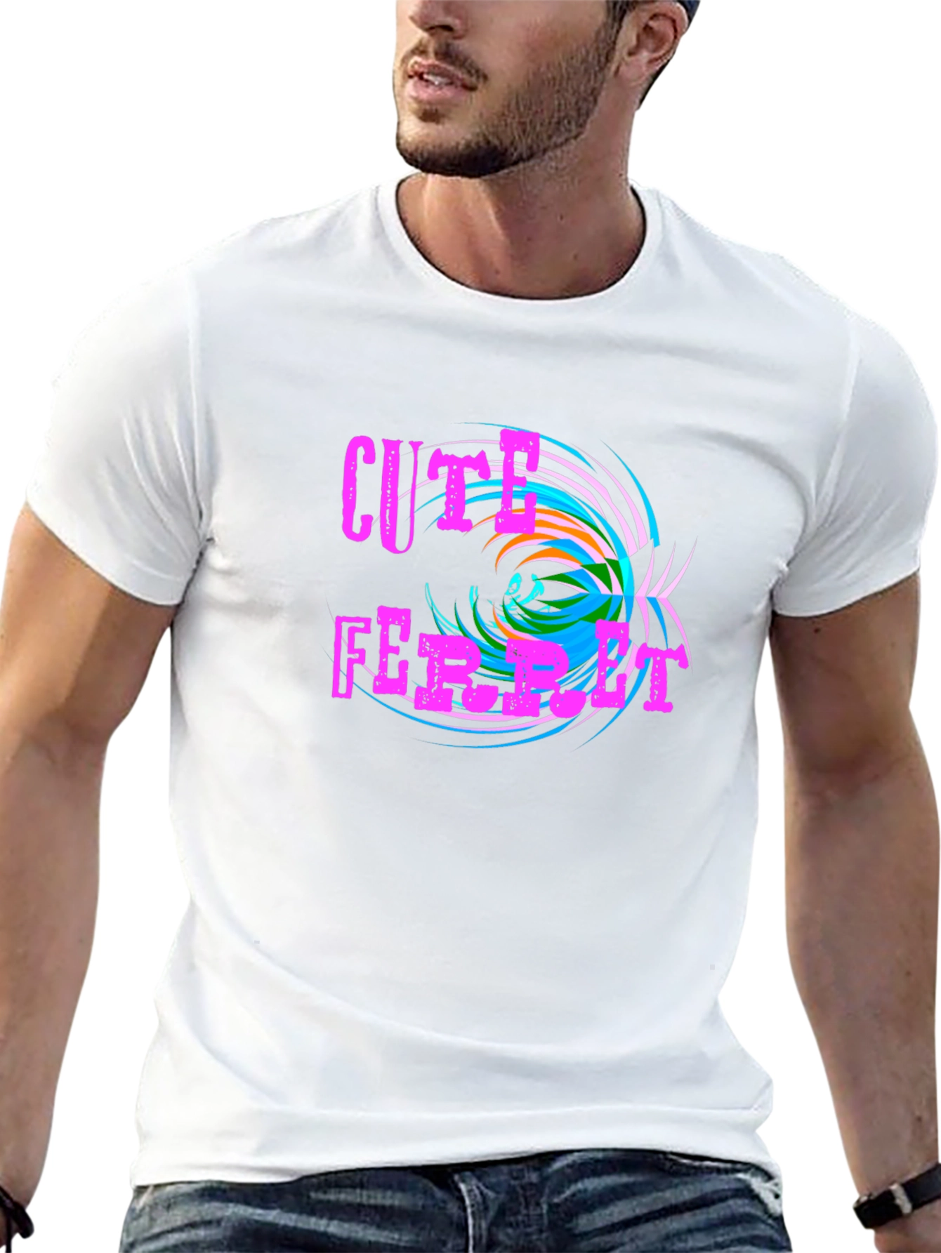 Cute Ferret Graphic T-Shirt - Funky Design