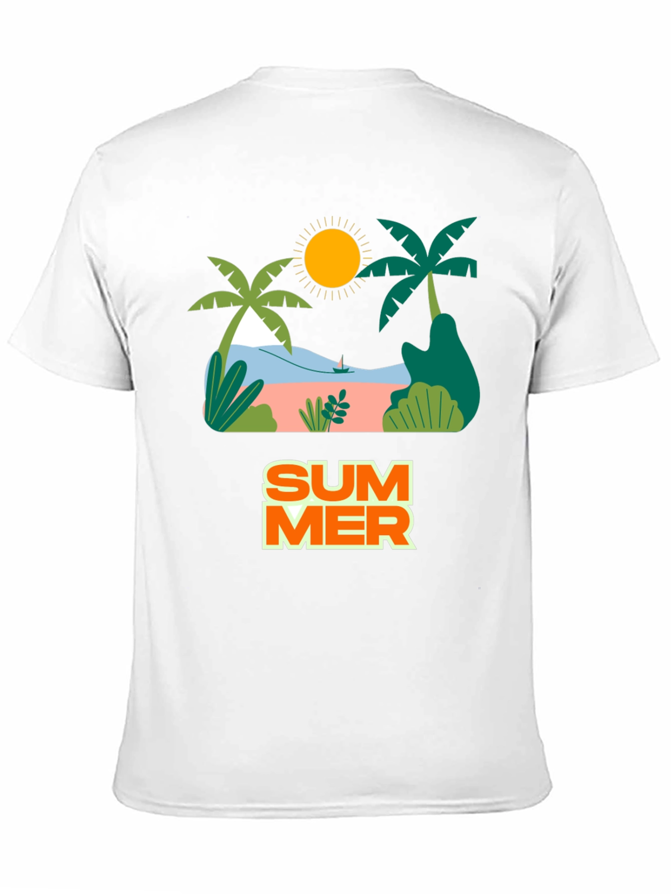 Summer Beach Graphic Tee - Black Casual Shirt