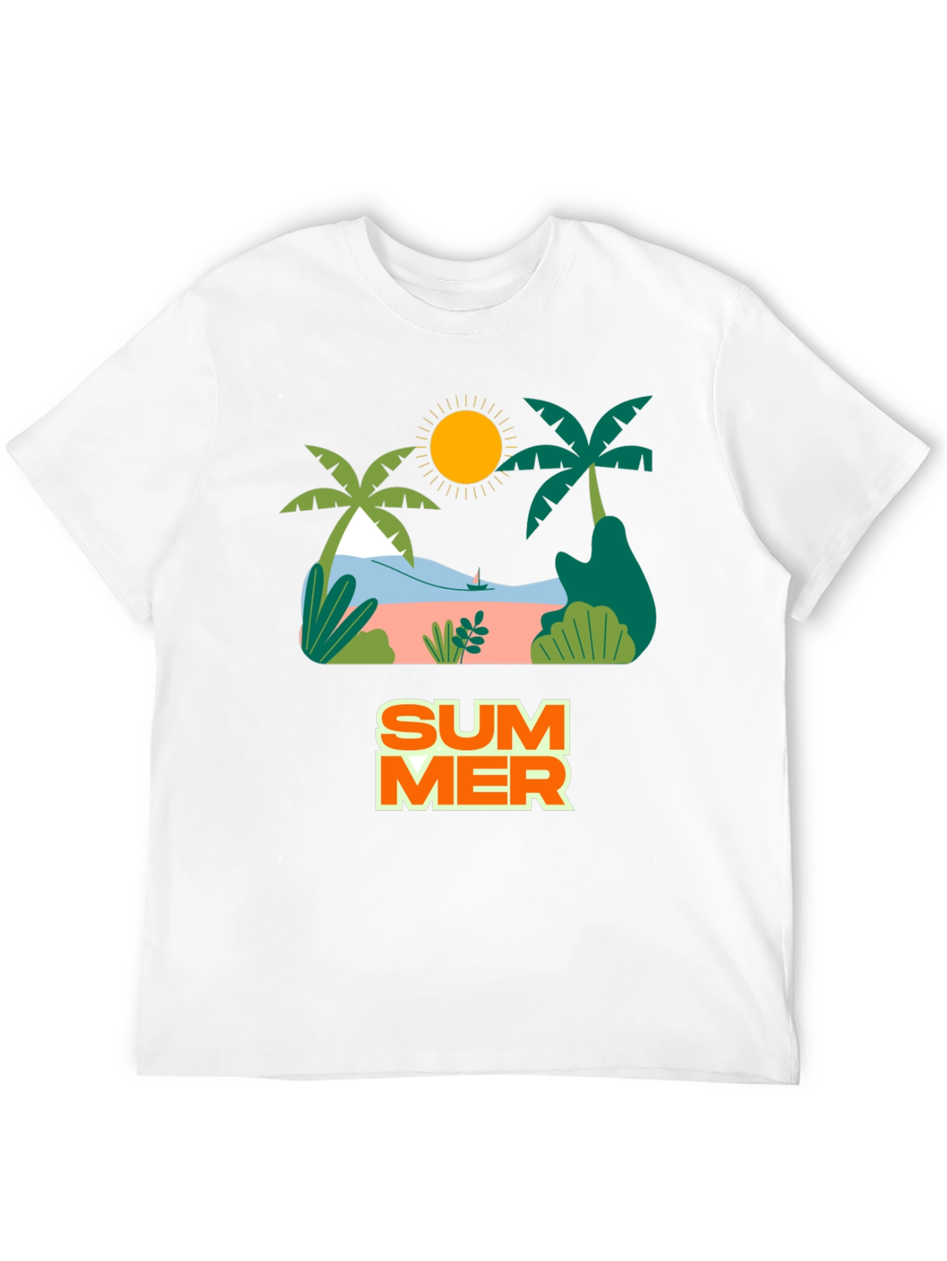 Summer Beach Graphic Tee - Black Casual Shirt