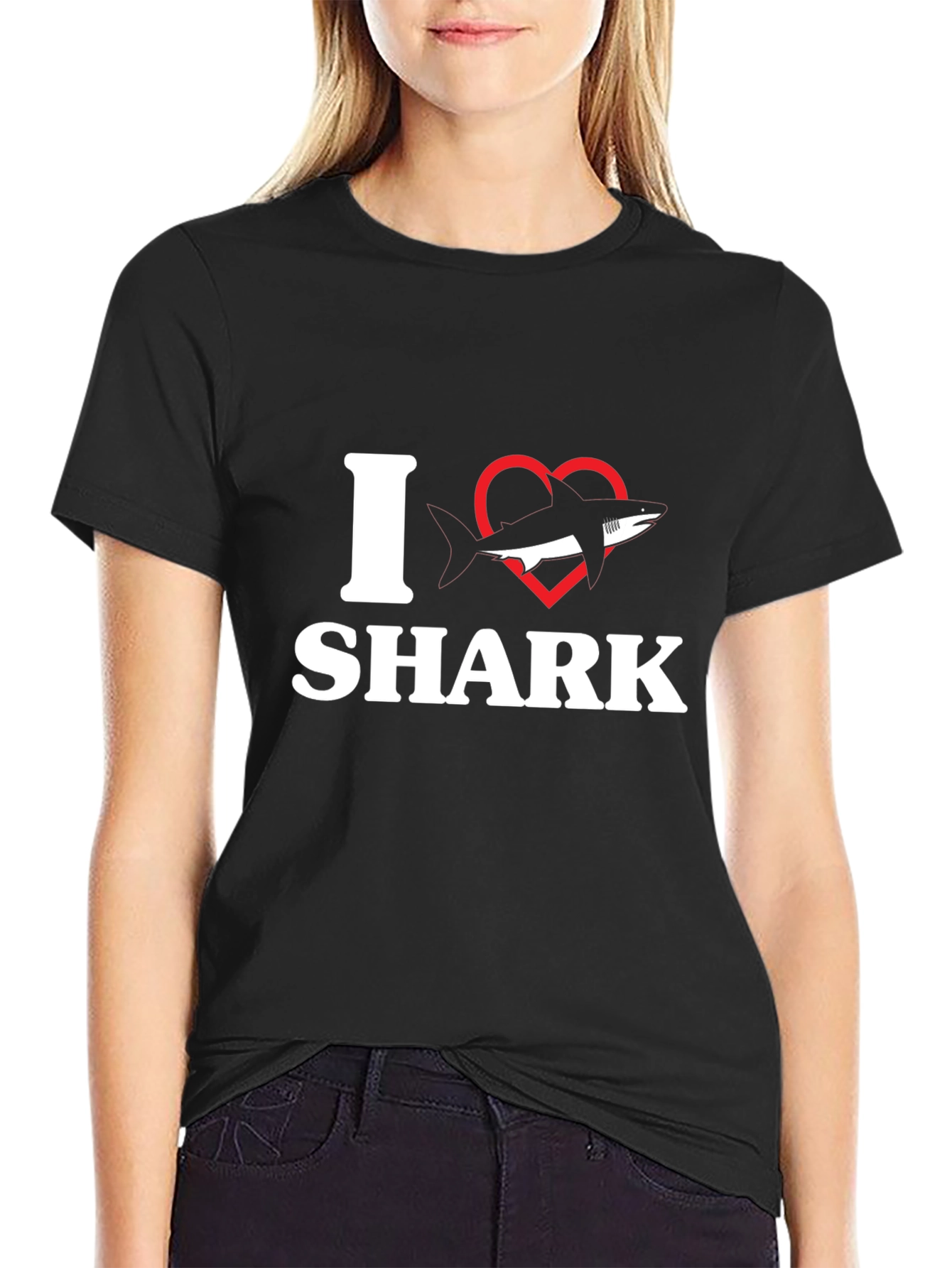 I Love Sharks T-Shirt - Black