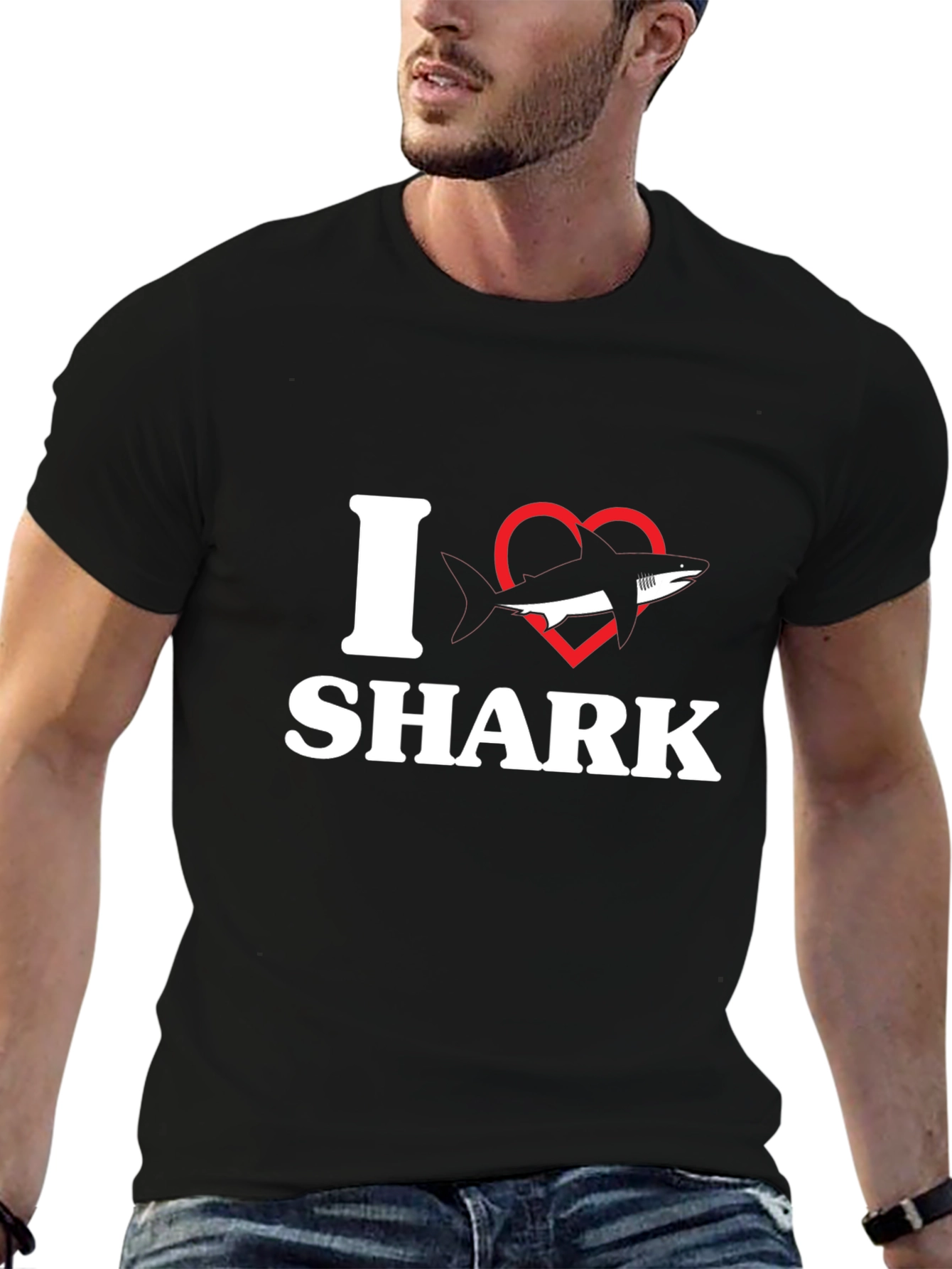 I Love Sharks T-Shirt - Black