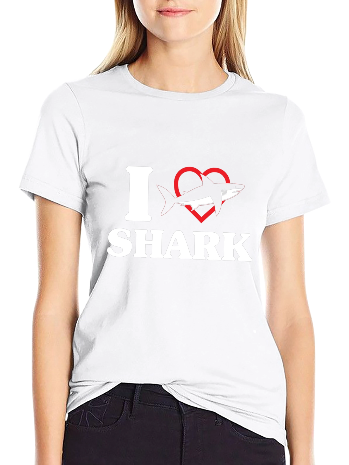 I Love Sharks T-Shirt - Black