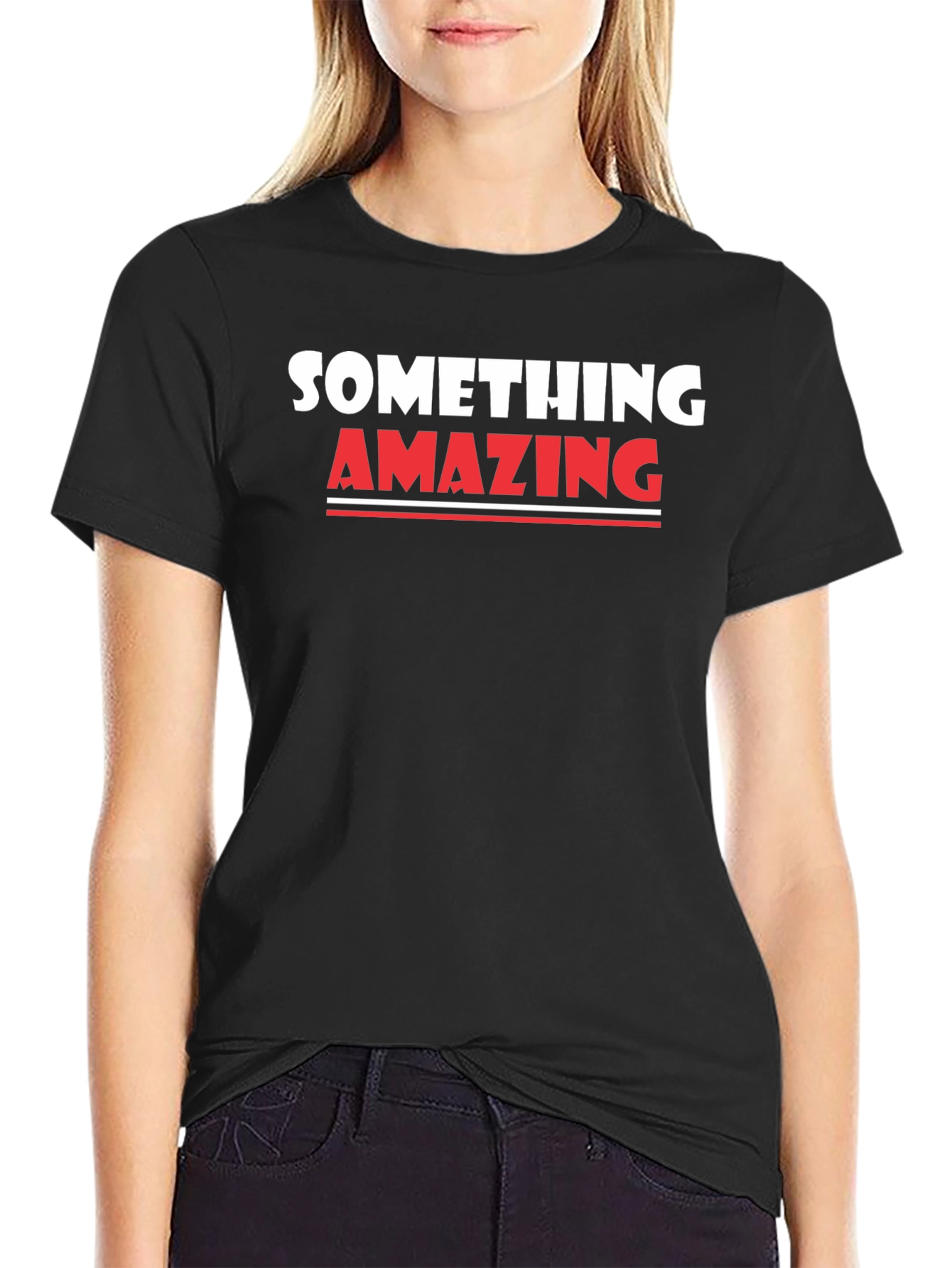 Something Amazing Graphic Tee - Black Cotton T-Shirt