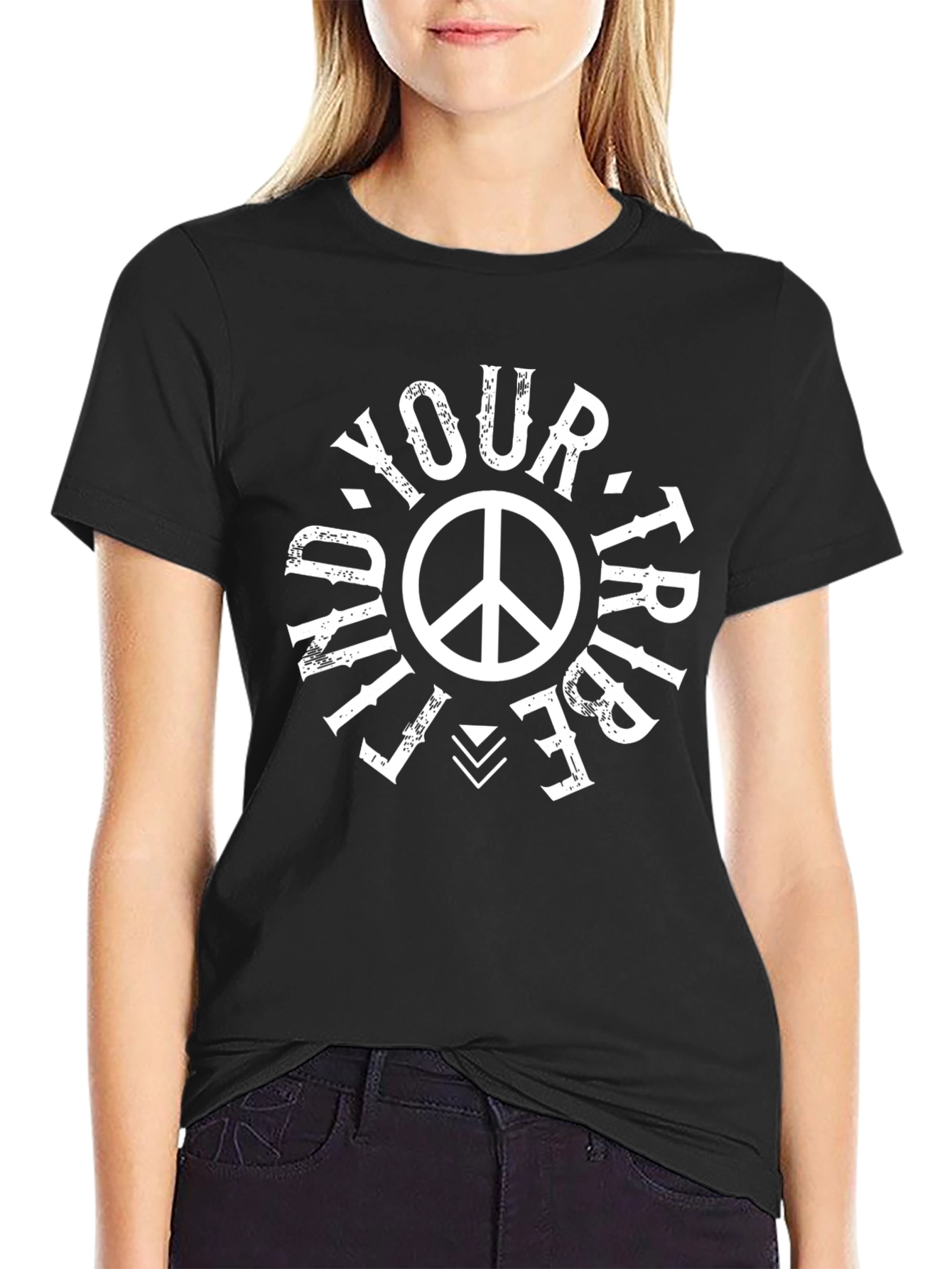 Find Your Tribe Black Graphic T-Shirt