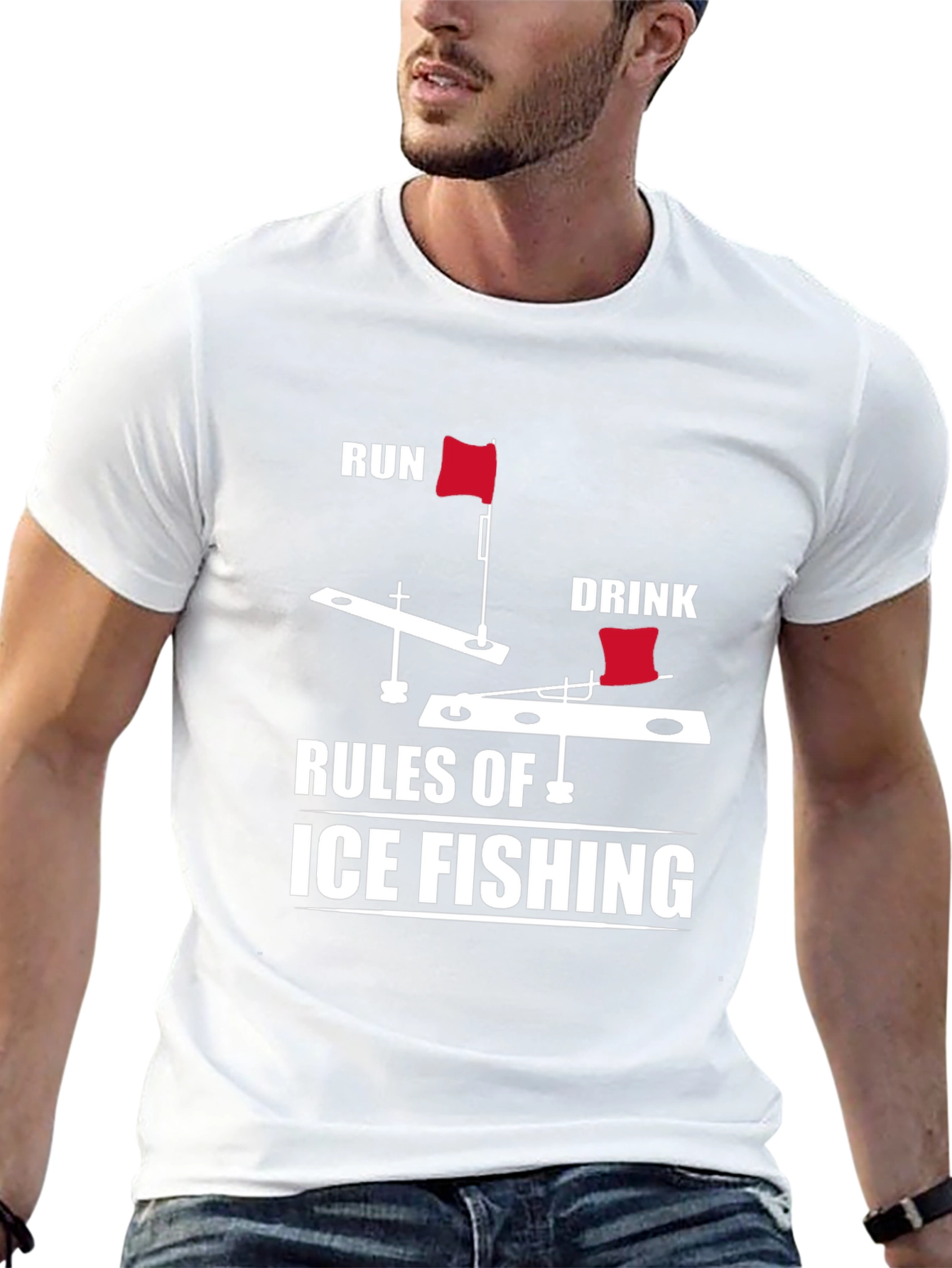 Ice Fishing Rules Graphic Tee - Run & Drink