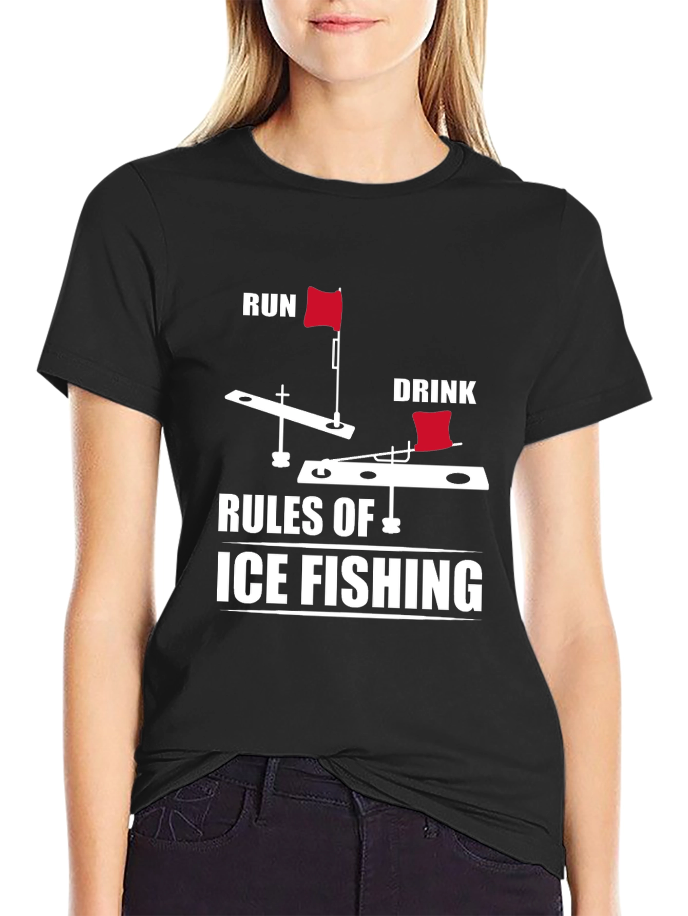 Ice Fishing Rules Graphic Tee - Run & Drink