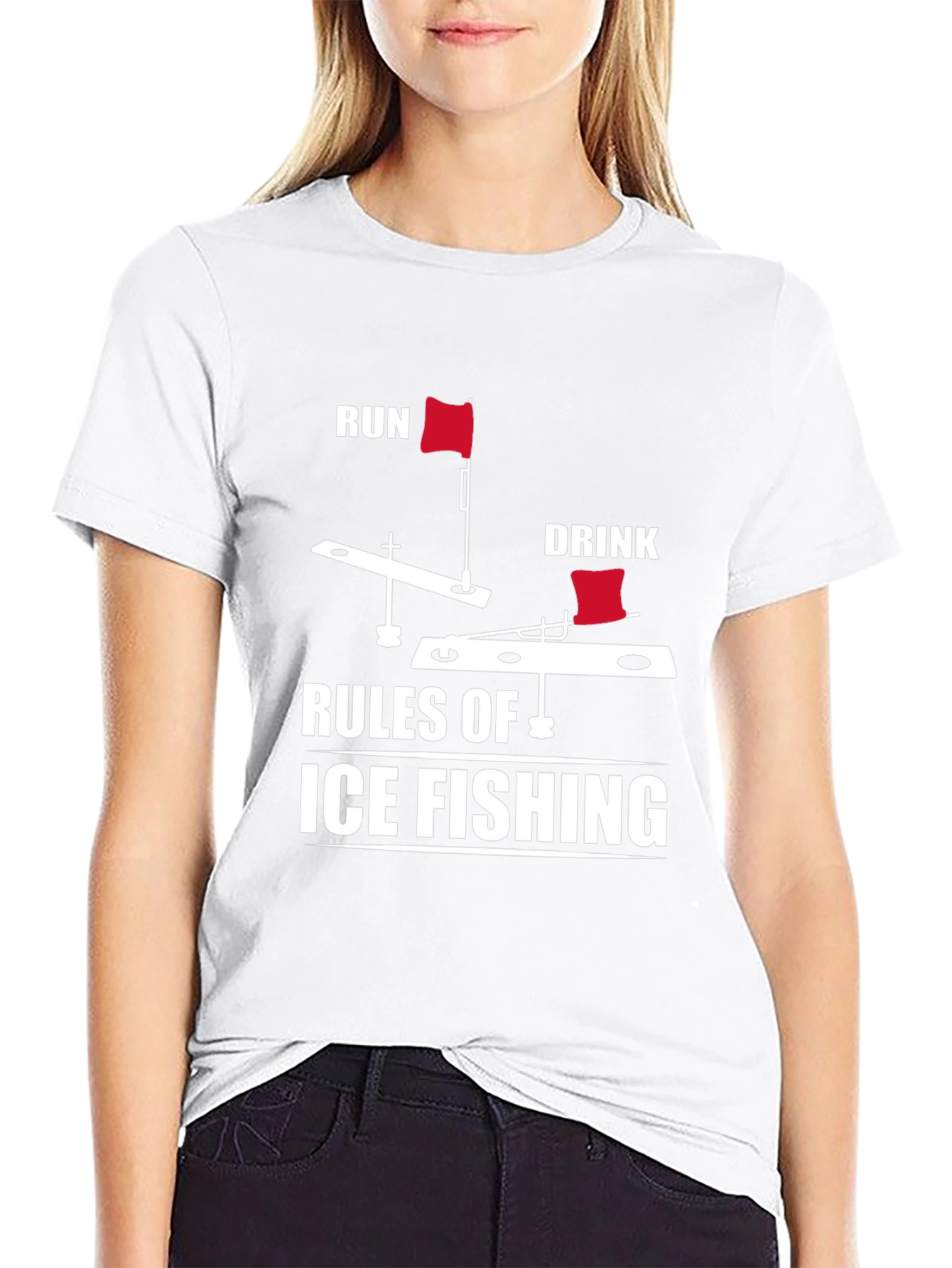 Ice Fishing Rules Graphic Tee - Run & Drink