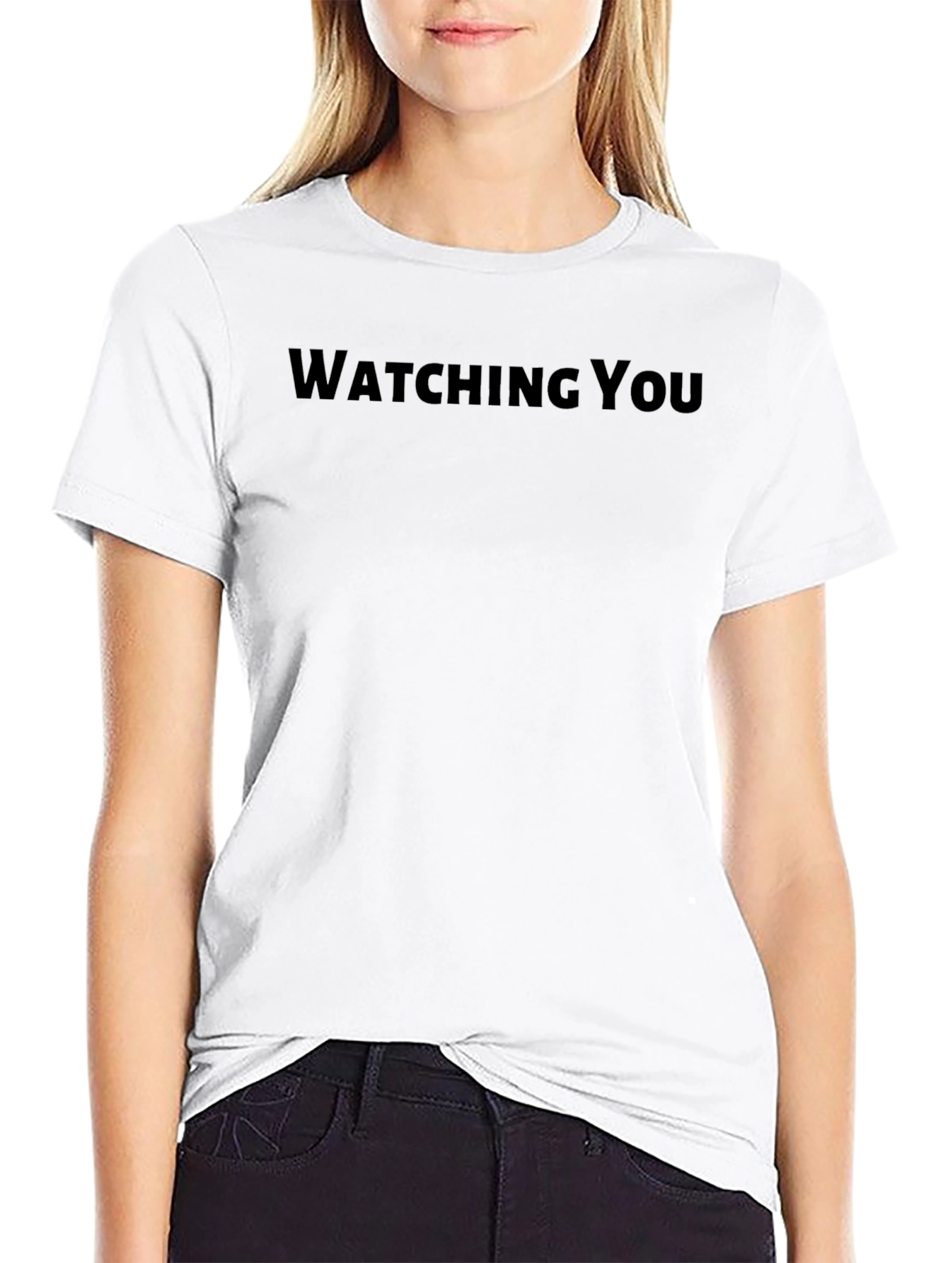 Watching You Graphic Tee - Classic Black
