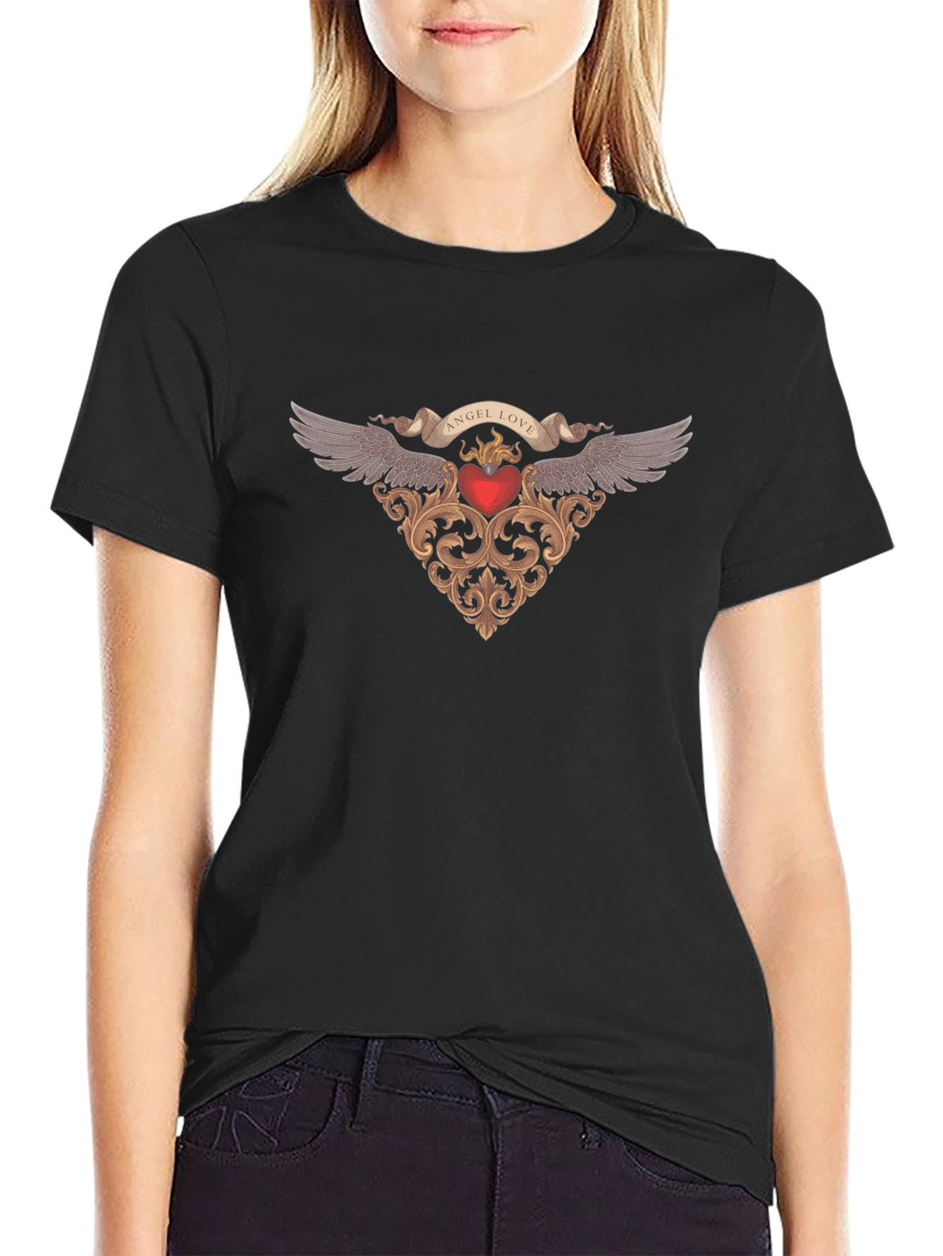 Angel Love Black T-Shirt
