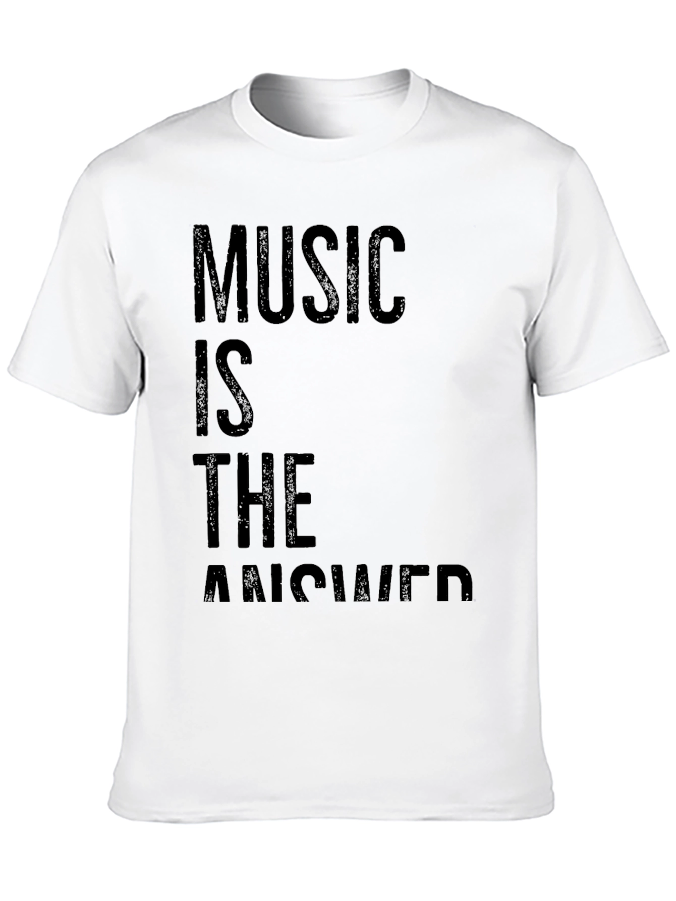 Music Is The Answer T-Shirt - Black Casual Tee