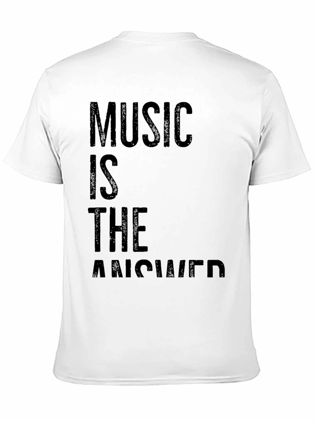 Music Is The Answer T-Shirt - Black Casual Tee