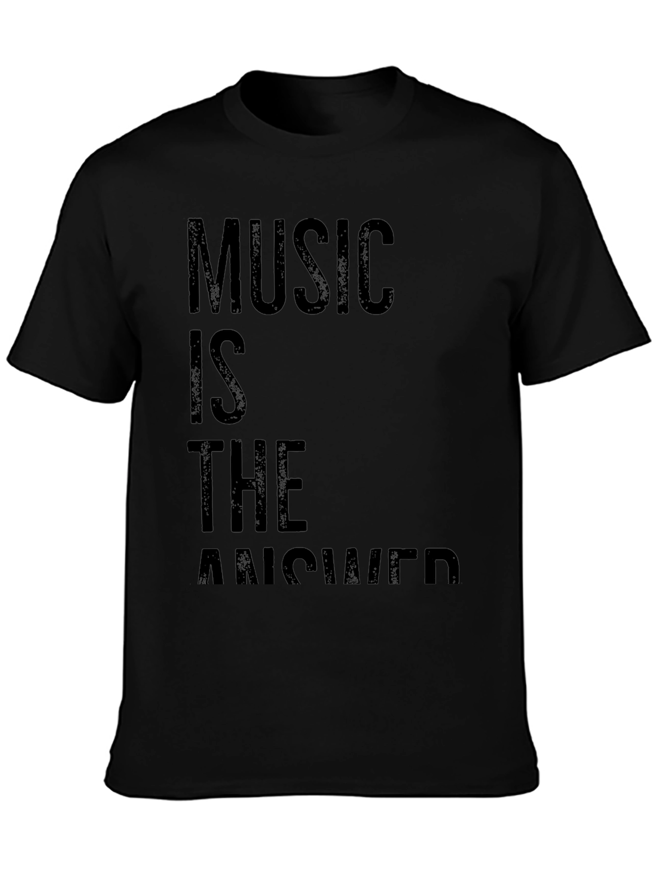 Music Is The Answer T-Shirt - Black Casual Tee
