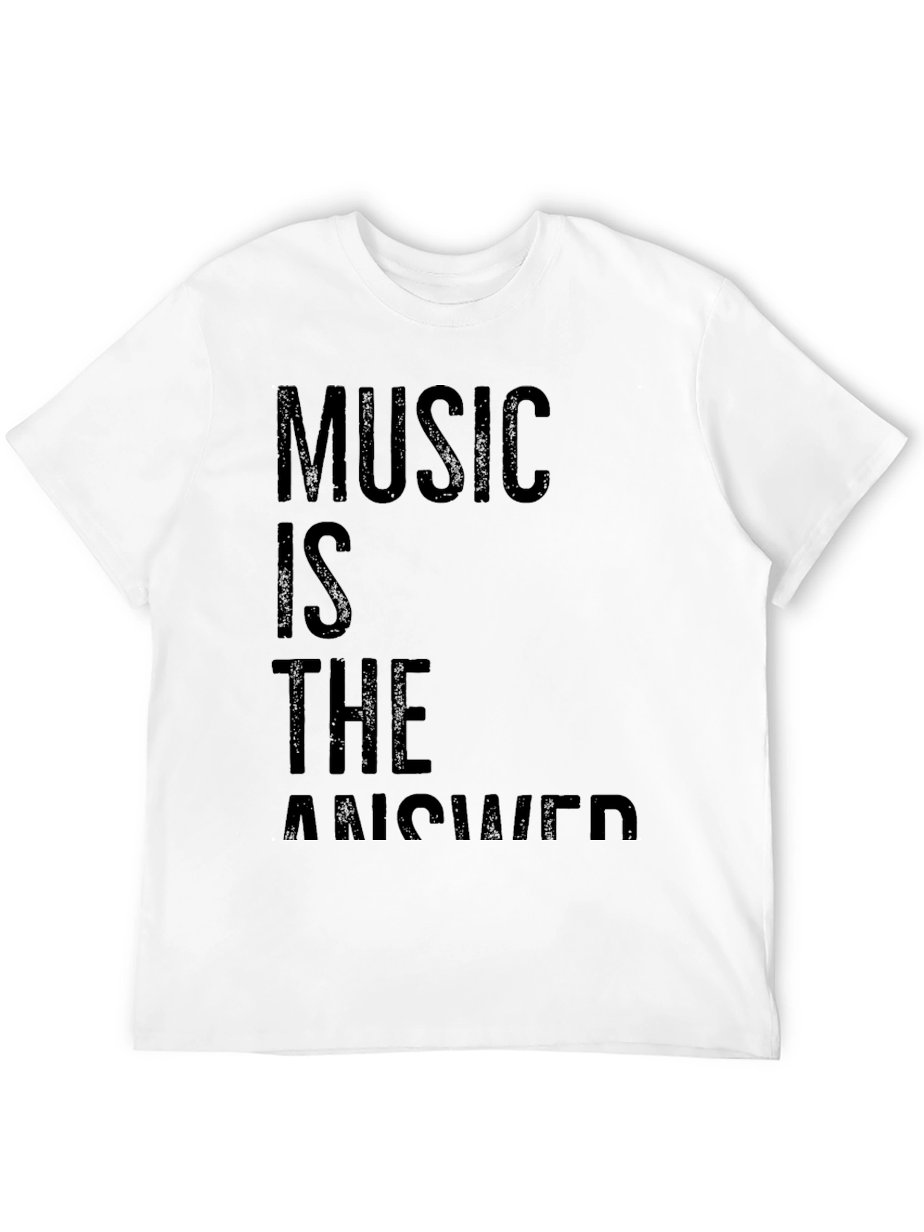 Music Is The Answer T-Shirt - Black Casual Tee