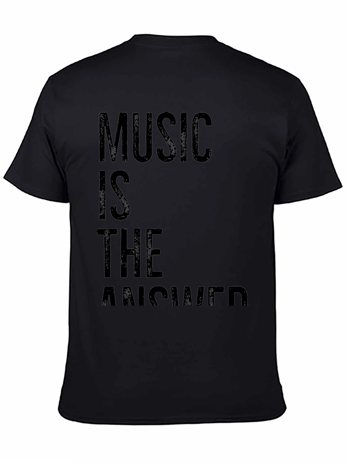 Music Is The Answer T-Shirt - Black Casual Tee
