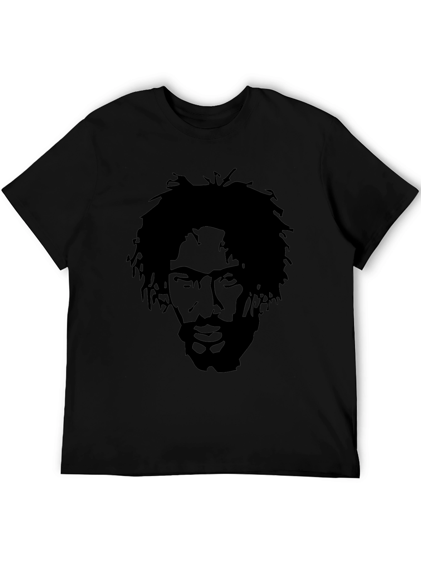 Black Graphic Tee - Silhouette Portrait
