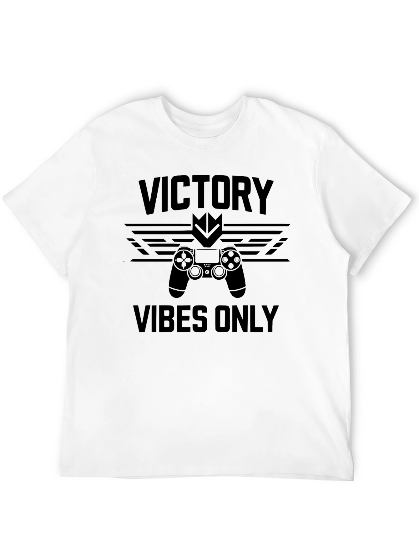 Victory Vibes Only Black T-Shirt for Gamers