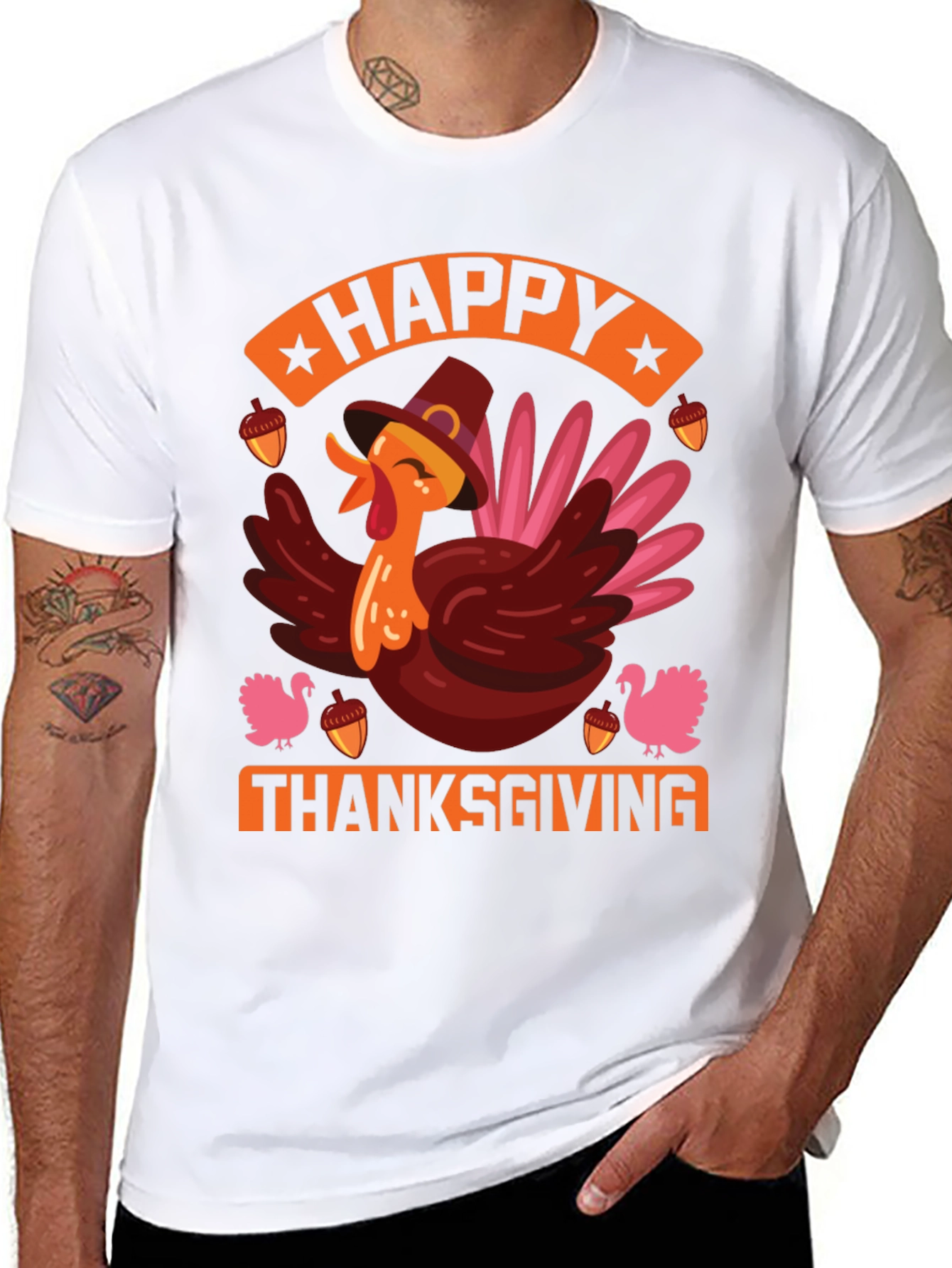 Happy Thanksgiving Turkey Graphic Tee