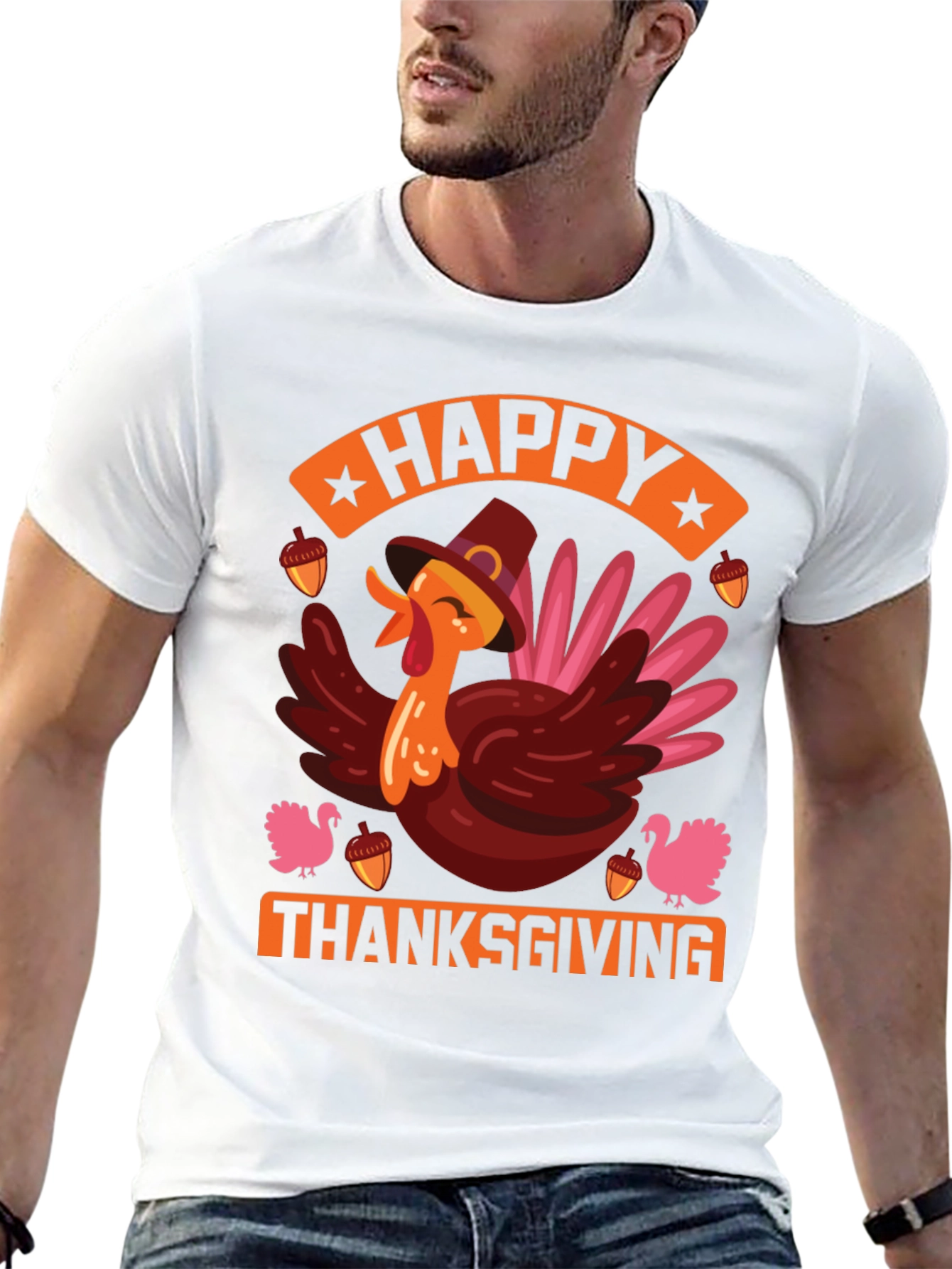 Happy Thanksgiving Turkey Graphic Tee