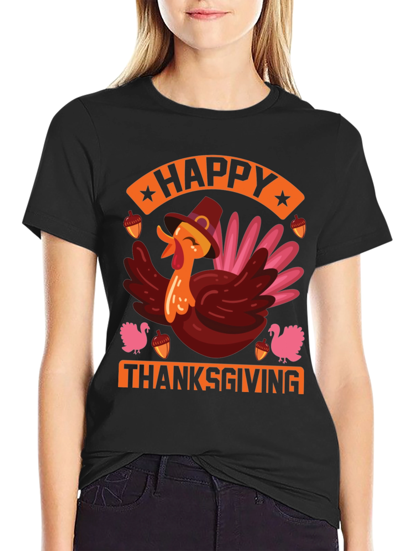 Happy Thanksgiving Turkey Graphic Tee